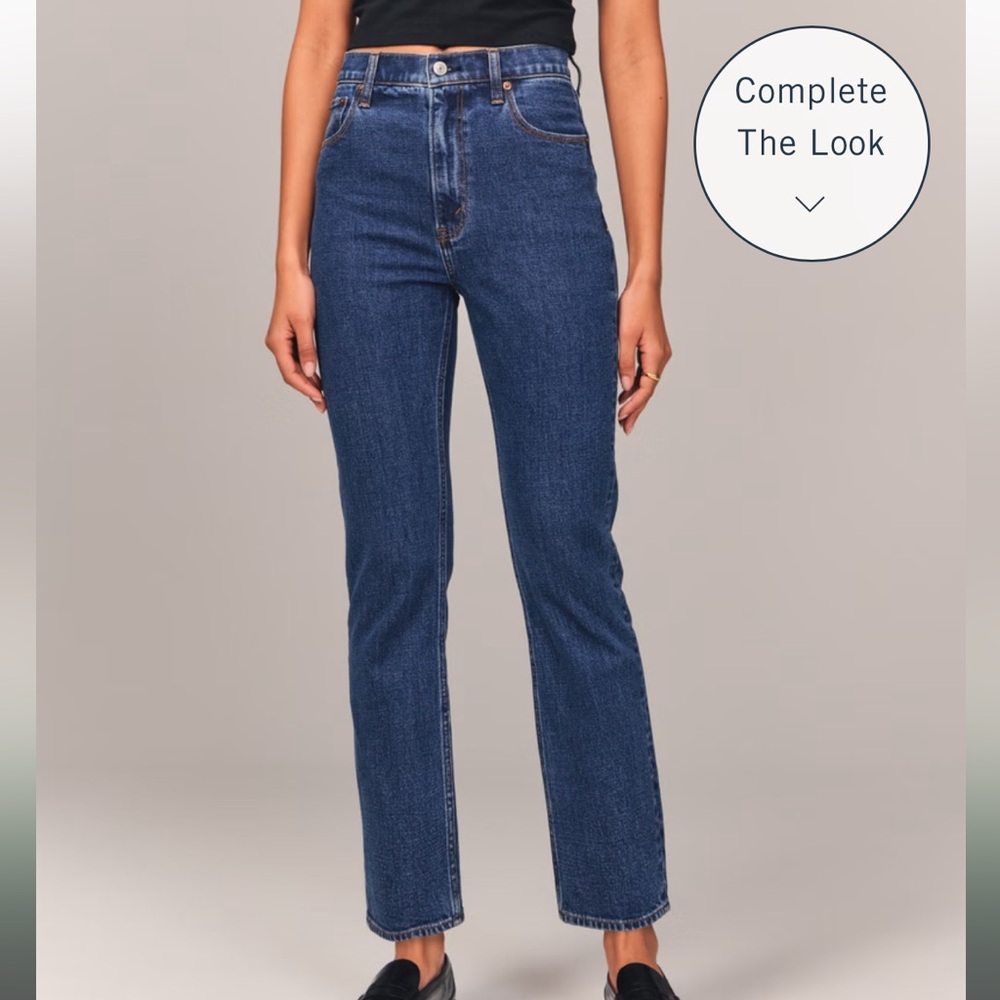 Abercrombie Ultra High Rise Ankle Straight Jean